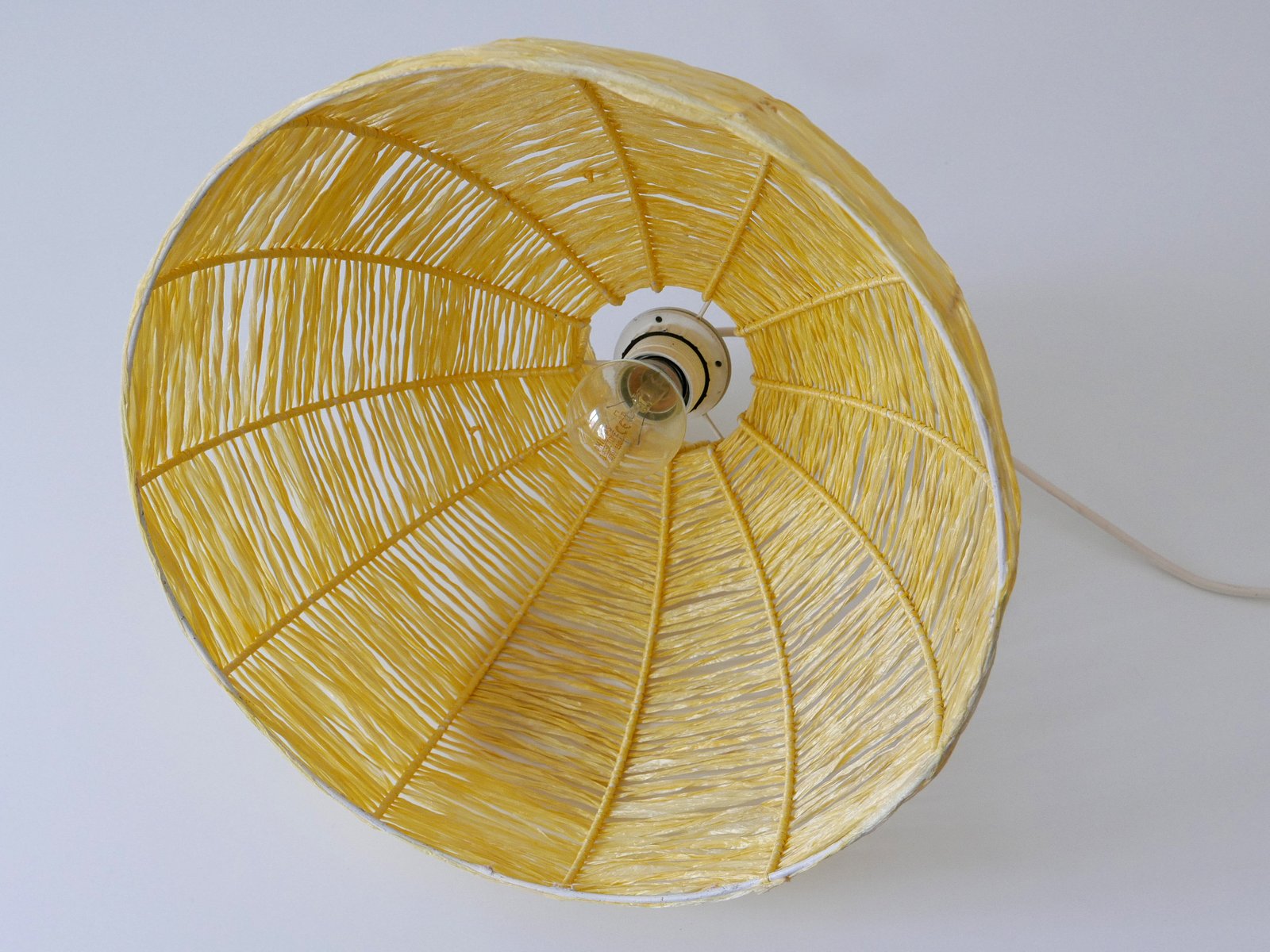 Mid-Century Modern Raffia Bast Pendant Lamp or Hanging Light, Germany, 1970s