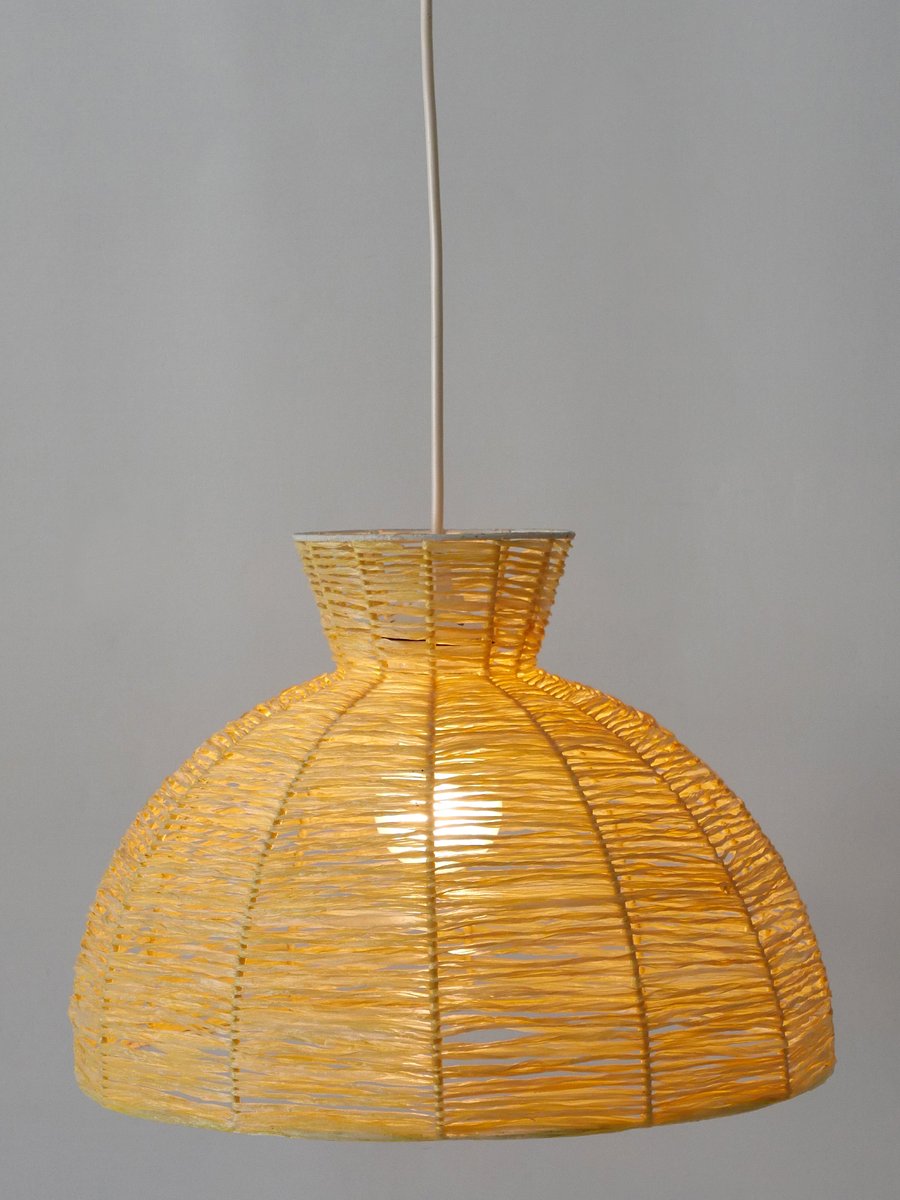 Mid-Century Modern Raffia Bast Pendant Lamp or Hanging Light, Germany, 1970s