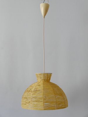 Mid-Century Modern Raffia Bast Pendant Lamp or Hanging Light, Germany, 1970s-WPT-1436135