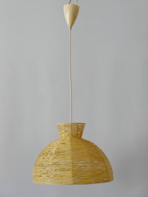 Mid-Century Modern Raffia Bast Pendant Lamp or Hanging Light, Germany, 1970s-WPT-1436135