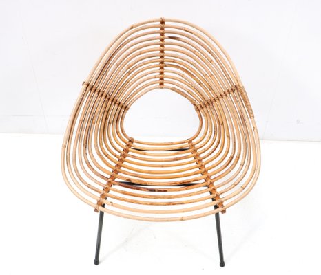 Mid-Century Modern Rattan Armchair by Dirk Van Sliedregt for Rohe, 1950s-MY-1451591