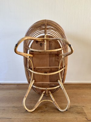 Mid-Century Modern Rattan Baby Crib, 1960s-LL-2041039