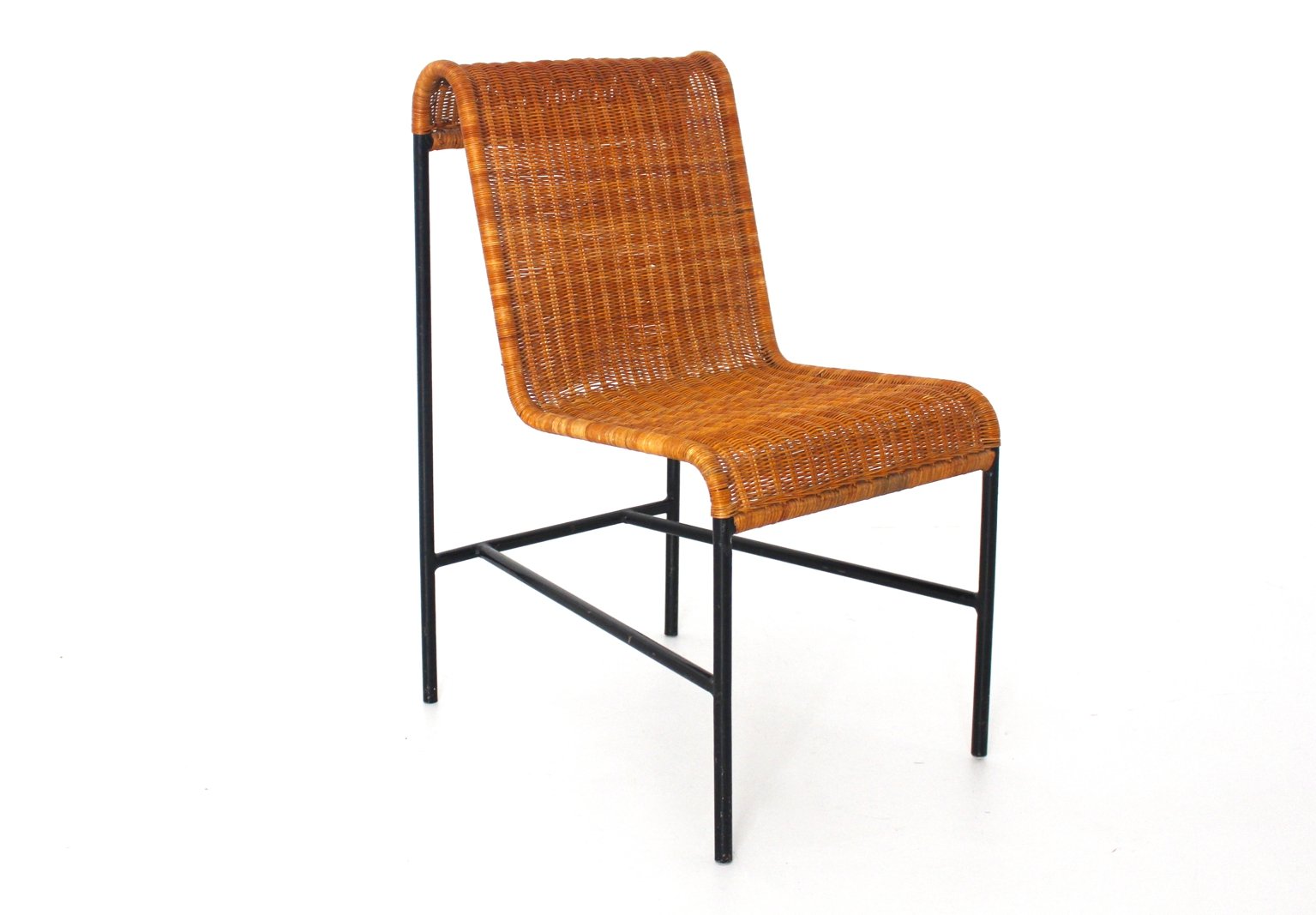 Mid-Century Modern Rattan Chair by Harold Cohen and Davis Pratt, 1953