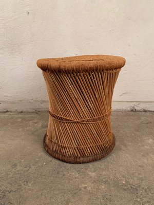 Mid-Century Modern Rattan Pouf, 1960s-VQM-585789