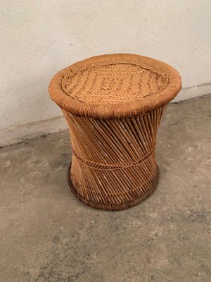 Mid-Century Modern Rattan Pouf, 1960s-VQM-585789