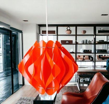 Mid-Century Modern Red Acrylic Pendant Lamp attributed to Milanda Havlova for Vest Leuchten, 1970s-SCS-1780287