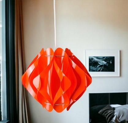 Mid-Century Modern Red Acrylic Pendant Lamp attributed to Milanda Havlova for Vest Leuchten, 1970s-SCS-1780287