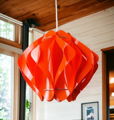 Mid-Century Modern Red Acrylic Pendant Lamp attributed to Milanda Havlova for Vest Leuchten, 1970s-SCS-1780287