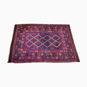 Mid-Century Modern Red and Blue Colors Kilim Rug-TCS-1397764