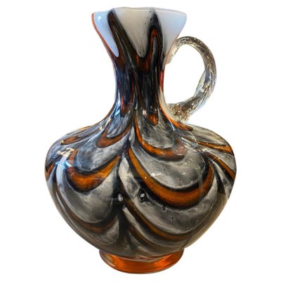 Mid-Century Modern Red and Gray Opaline Glass Jug by Carlo Moretti, 1970s-NMK-1015510