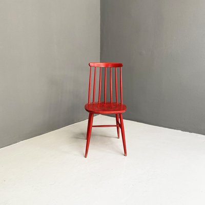 Mid-Century Modern Red Wooden Chair, Northern Europe, 1960s-GDD-1385098