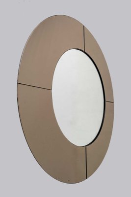 Mid-Century Modern Round Bronze Mirror, Italy, 1970s-FER-1429049