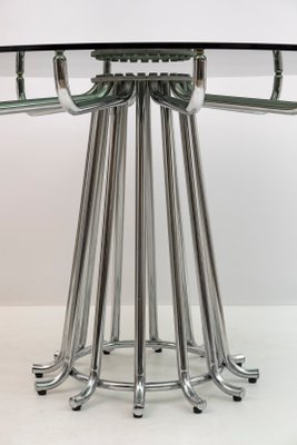 Mid-Century Modern Round Dining Table in Chrome Metal by Gastone Rinaldi, Italy, 1970s-FER-1148165