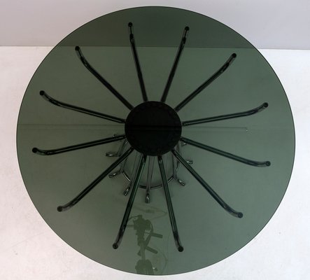 Mid-Century Modern Round Dining Table in Chrome Metal by Gastone Rinaldi, Italy, 1970s-FER-1148165