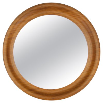 Mid-Century Modern Round Plywood Frame Wall Mirror, 1960s-KEG-1772939