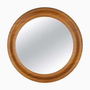 Mid-Century Modern Round Plywood Frame Wall Mirror, 1960s-KEG-1772939