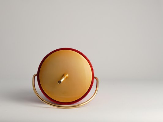 Mid-Century Modern Ruby Red and Gold Ice Bucket from Luxium, France, 1970s-RUK-1678618