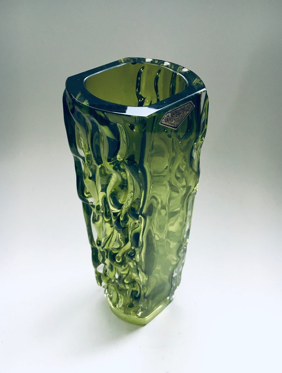 Mid-Century Modern Russian Crystal Art Glass Vase, Russia, 1960s