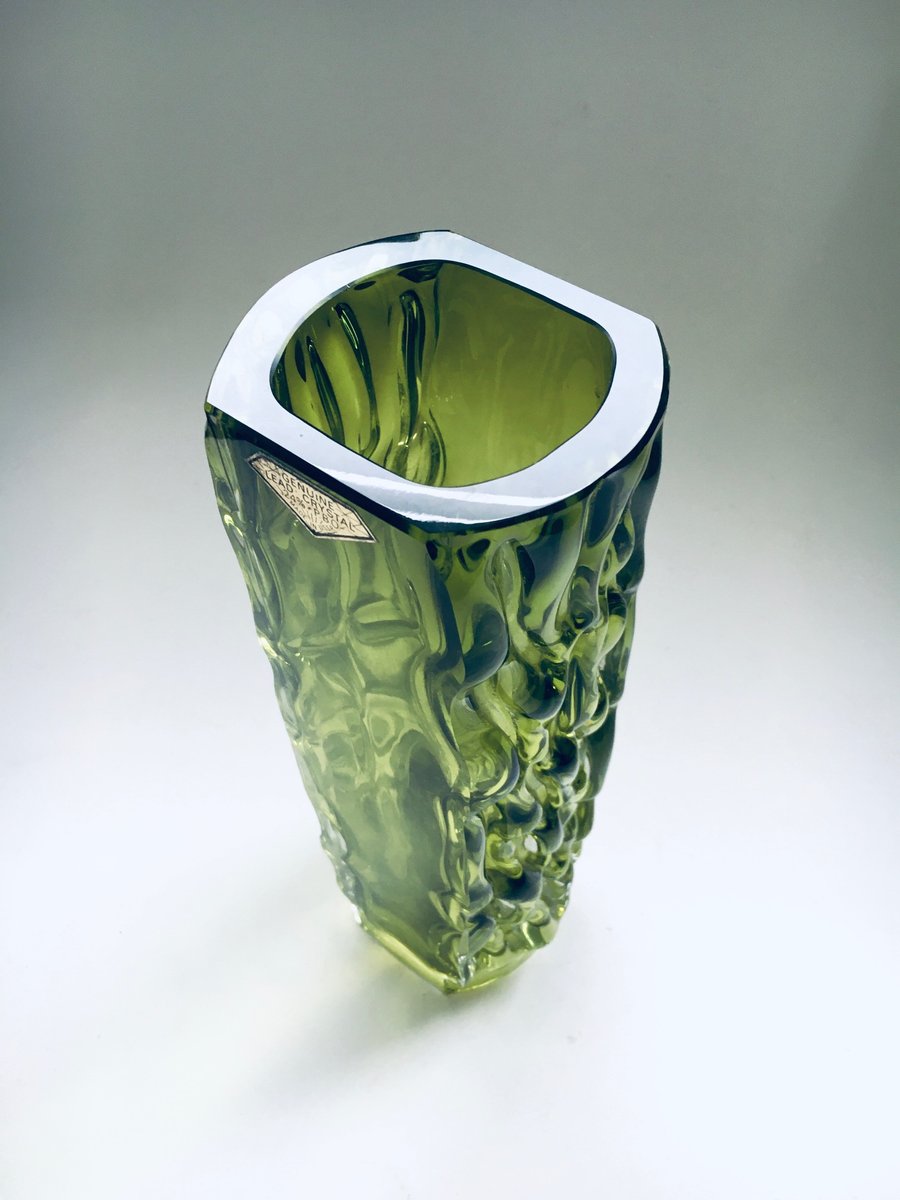 Mid-Century Modern Russian Crystal Art Glass Vase, Russia, 1960s