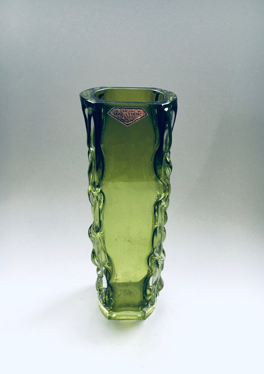 Mid-Century Modern Russian Crystal Art Glass Vase, Russia, 1960s