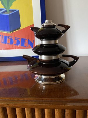 Mid-Century Modern SC3 Piled Up Tea Set, Italy 1970s, Set of 3-TXN-1786979