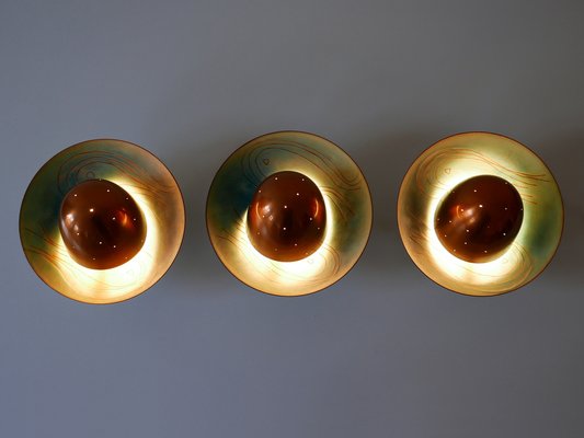 Mid-Century Modern Scandinavian Copper Sconces, 1960s, Set of 3-WPT-1109336