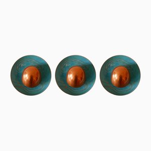 Mid-Century Modern Scandinavian Copper Sconces, 1960s, Set of 3-WPT-1109336