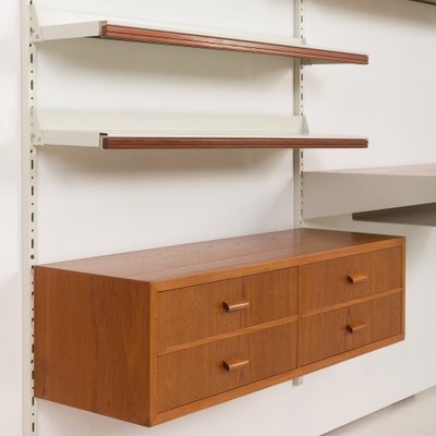 Mid-Century Modern Scandinavian Home Office Wall Unit in Metal and Teak from Gustavsberg, Sweden, 1970s-UE-2036256