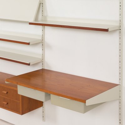 Mid-Century Modern Scandinavian Home Office Wall Unit in Metal and Teak from Gustavsberg, Sweden, 1970s-UE-2036256