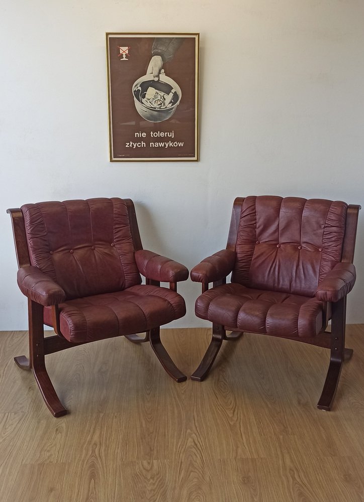 Mid-Century Modern Scandinavian Leather Easy Chair by Ekornes, 1970s