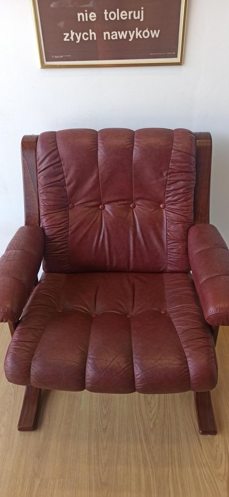 Mid-Century Modern Scandinavian Leather Easy Chair by Ekornes, 1970s