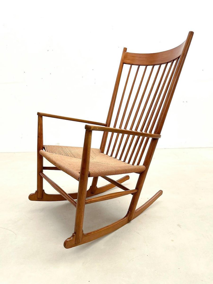 Mid-Century Modern Scandinavian Model J16 Rocking Chair attributed to Hans Wegner, 1960s