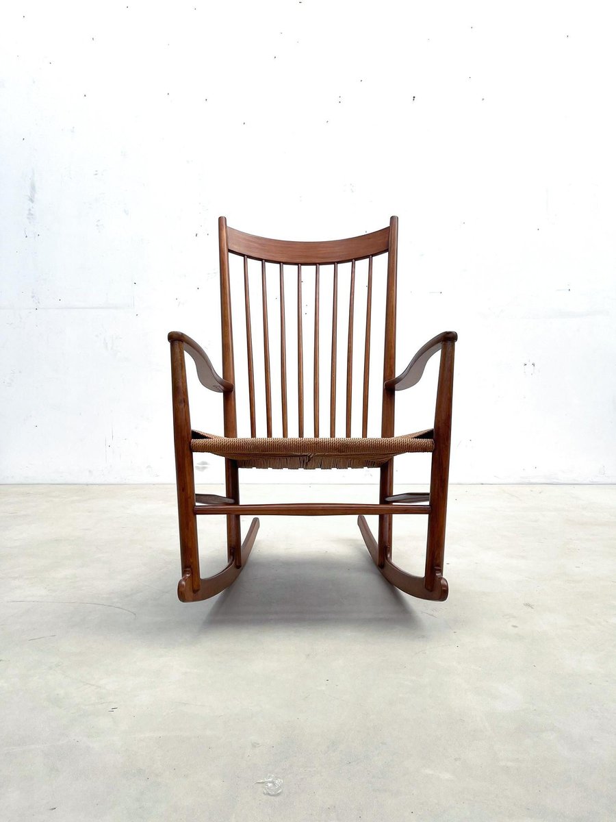 Mid-Century Modern Scandinavian Model J16 Rocking Chair attributed to Hans Wegner, 1960s