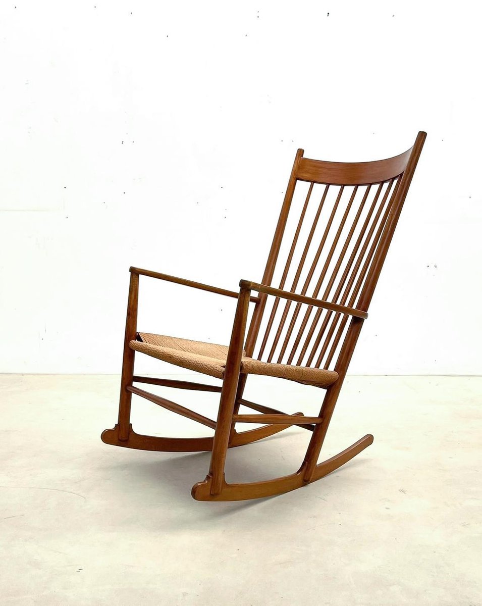 Mid-Century Modern Scandinavian Model J16 Rocking Chair attributed to Hans Wegner, 1960s