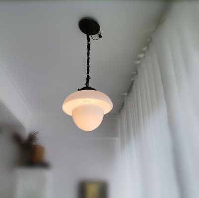 Mid-Century Modern Scandinavian Opal Glass Pendant Lamp, 1950s-SCS-1001766