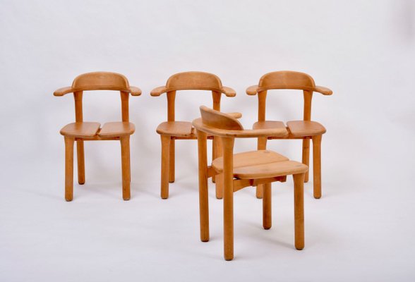 Mid-Century Modern Scandinavian Rustic Dining Chairs, Set of 4-FN-895700