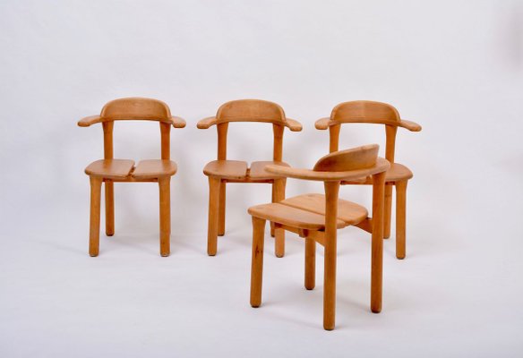 Mid-Century Modern Scandinavian Rustic Dining Chairs, Set of 4-FN-895700