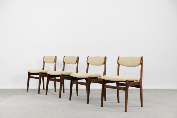 Mid-Century Modern Scandinavian Teak Dining Chairs, 1960s, Set of 4-ZAA-1172035