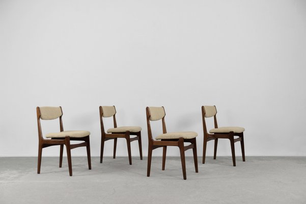 Mid-Century Modern Scandinavian Teak Dining Chairs, 1960s, Set of 4-ZAA-1172035