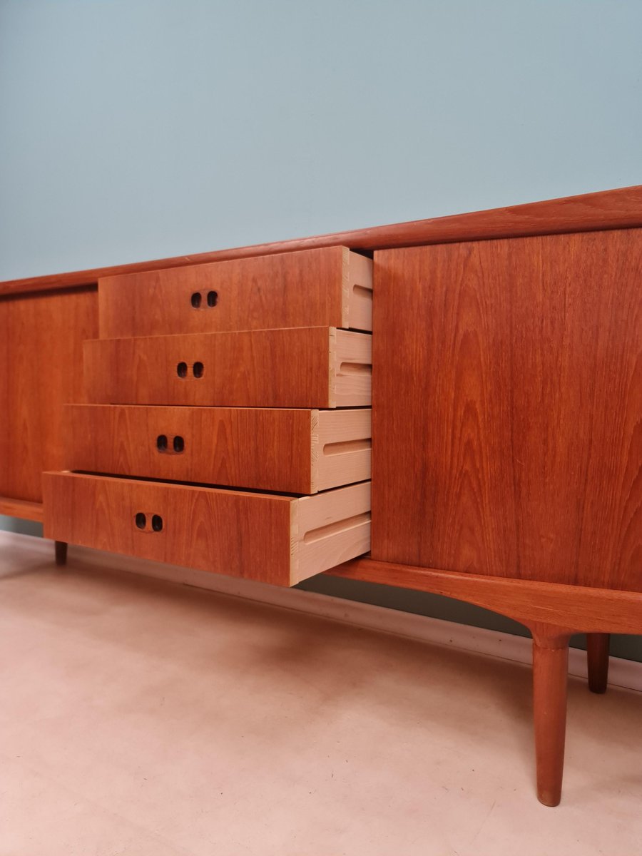 Mid-Century Modern Scandinavian Teak Sideboard Credenza by Harry Østergaard for Randers Furniture Factory, 1950s