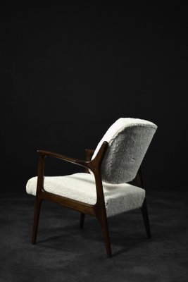 Mid-Century Modern Scandinavian Teak White Armchair Domus by Inge Andersson for Bröderna Andersson, 1960s-ZAA-1741469