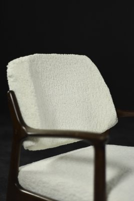 Mid-Century Modern Scandinavian Teak White Armchair Domus by Inge Andersson for Bröderna Andersson, 1960s-ZAA-1741469