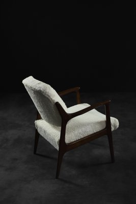 Mid-Century Modern Scandinavian Teak White Armchair Domus by Inge Andersson for Bröderna Andersson, 1960s-ZAA-1741469