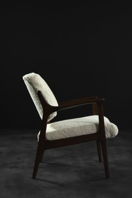 Mid-Century Modern Scandinavian Teak White Armchair Domus by Inge Andersson for Bröderna Andersson, 1960s-ZAA-1741469