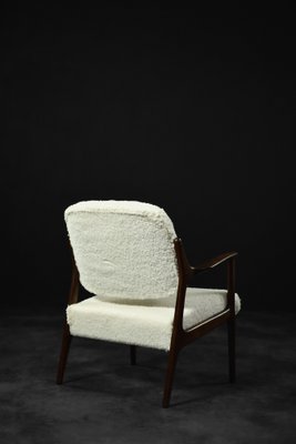 Mid-Century Modern Scandinavian Teak White Armchair Domus by Inge Andersson for Bröderna Andersson, 1960s-ZAA-1741469