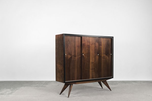 Mid-Century Modern Scandinavian Vintage Walnut Cabinet, 1960s-ZAA-1086817