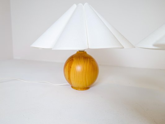 Mid-Century Modern Sculptural Table Lamps in Solid Pine, Sweden, 1970s, Set of 2-UYK-1216764