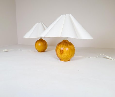 Mid-Century Modern Sculptural Table Lamps in Solid Pine, Sweden, 1970s, Set of 2-UYK-1216764