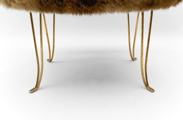 Mid-Century Modern Sheep Brass Stool, 1960s-KQB-1750264