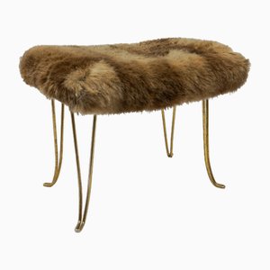 Mid-Century Modern Sheep Brass Stool, 1960s-KQB-1750264